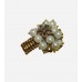 Stretch Pearls Crystal Flowers Ring