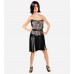 Black Pleated Lace Cocktail Dress