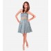 Blue Multi Color Floral Print Empire Dress