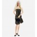 Bronze Charcoal Metallic Strapless Dress
