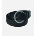Black Italian Leather Round Buckle Belt