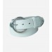 Italian Leather Round Buckle White Belt