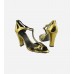Heel Pumps Strappy Gold Shoe