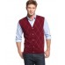 Wool Button Front Argyle Vest Sweater