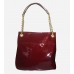 Crimson Red patent Leather Slim Tote Bag
