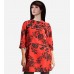 Hex Print Dropped Waist Dress