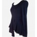 Black Asymmetrical Peplum Top