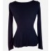Black Asymmetrical Peplum Top