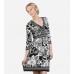 3/4 Sleeve Twin Print Dress