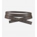Gray Leather Double Wrap Belt