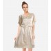 Beige Casual Silk Dress