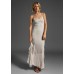 Stripe Maxi Ruffle Slip Dress