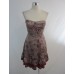 Taupe Combo Floral Strapless Dress