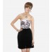 Black Embroidered Mini Skirt