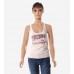 Racerback Beige Graphic Tank Top