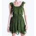 Green Silk Ruffled Clubwear Dress