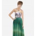 Juniors Green A-line Skirt