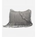 Grey Fringe Tassel Faux Suede Bag