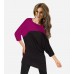 INC Colorblock Knit Dolman Sleeves Asymmetrical Tunic Top