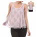 Purple Pink Layer Camisole Tank Top Clubbing Blouse