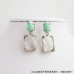 Inlaid stone Green earrings
