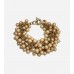 Golden Faux Pearl Cluster Bracelet