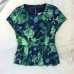 Floral Sateen Peplum Top