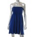 Blue Smocked Swimwear Cover-Up