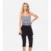 Juniors Girls Black Skirted Capri Leggings Skapri