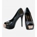 Pleasance Black Leather Shoe