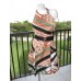 Tawny Orange/Multicolor Halter Dress