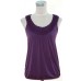 Purple Rosette Trim Banded Tank Top