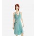 Green Silk Embellished Dress