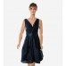 Cocktail Dress with Embellished Pleated Front