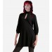 Keyhole Trapeze Dress in Black