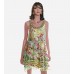 Abstract Print Silk Dress