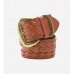 Cherry Red Leather Stitched Belt