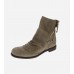 Maeble Taupe Suede Studded Side Zipper Ankle Boots Shoes