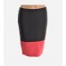 Multi-Color Colorblock Elastic Waist Stretch Pencil Skirt