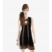 Black & Gold Embellished A-Line Dress