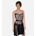 Black Pleated Lace Cocktail Dress1