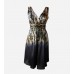 New York Brown Navy Print Dress
