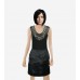 Nicole Miller Black Beaded Silk Cocktail