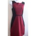 Brick Red & Black Ponte Knit Sheath Dress