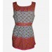 Multi Colored Geometric Silk Blend Top