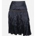 Gold Trim Pleated Crinkle Skirt