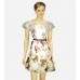 Off-Shoulder Floral Silk Dress