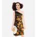 One-Shoulder Ruched Satin Dress