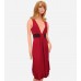 Red Jersey Draped Dress