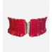 Red Stretch & Ruffle Patent Leather Belt